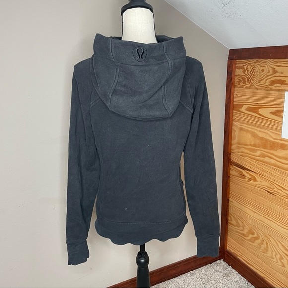 Lululemon Scuba Hoodie Light Cotton Fleece Full Zip Jacket Black 6 W4AWMS - Picture 3 of 9